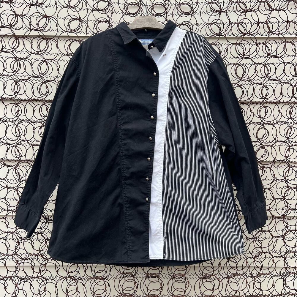 90s Wrangler For Women Pioneer Cowgirl Western Stripe Brushpopper Shirt 3X VOLUP